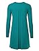 MBJ WT1166 Womens V-Neck Long Sleeve Pleats Tunic Dress Top XXXL Jade
