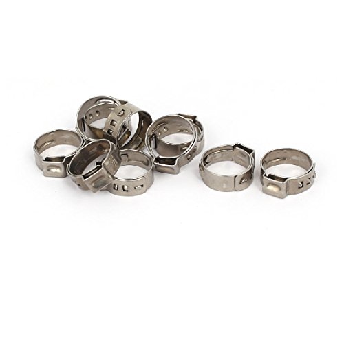Aexit 13.7mm-16.2mm 304 Clamps Stainless Steel Adjustable Cable Pipe Tight Hose Strap Clamps Clamps 10pcs
