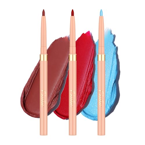Oulac Waterproof Lipliner Pencil Set - Smooth and Creamy, Retractable Lip Makeup for Precision Application, Vegan &amp; Cruelty-Free, LL06+LL08+10