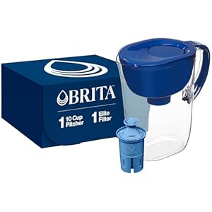 Brita Everyday Elite Water Filter Pitcher, Removes 99% of Lead, Includes 1 Filter, 10-Cup Capacity, Blue