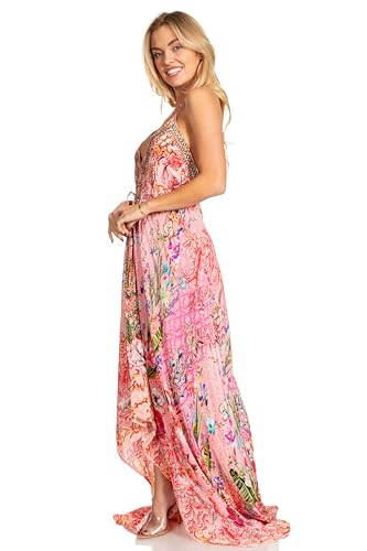 Image of Sakkas Lizi 2025 Womens Maxi High-Low Halter Handkerchief Long Dress Beach Party