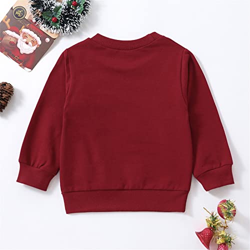 Xmas Child Toddler Infant Baby Boys Girls Letter Long Sleeve Sweatshirt Tops Christmas Outfit Fleece Jacket Baby2