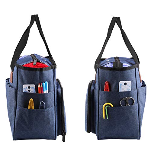 KOKNIT Knitting & Crochet Bag, Hand Tote Bag for Yarn Storage Organizer, Carrying Project with Pockets for Crochet Hooks,Knitting Needles and Accessories (No Accessories Included) - Thumbnail 3