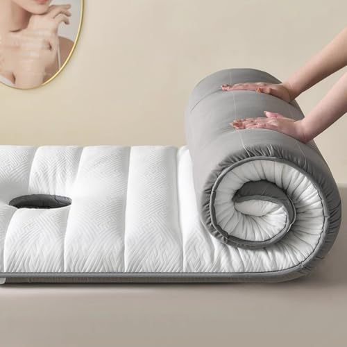 Colchón de mesa de espuma viscoelástica de alta densidad con correas elásticas para el orificio facial, 4 cm de grosor, 70 x 185 cm, ideal para ventas de belleza y tratamientos de spa, color blanco