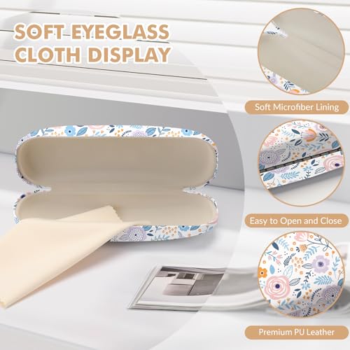 Image of Glasses Case Hard Shell,Portable Protective Eyeglasses Case, Eyeglass Holder Box with Cleaning Cloth, for men women