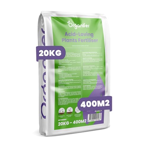Dünger Für Rhododendren, Hortensien, Azaleen Und Säureliebende Pflanzen - 20 Kg Pro 400 M2 - Für Gesunde Wurzeln, Intensive Farben Und Reiche Blüte - Ausgewogene Und Nachhaltige Ernährung - Organifer