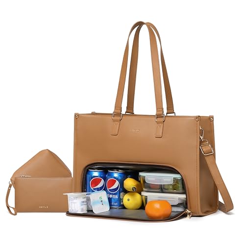 Keyli 3pcs Laptop Bag for Women 15.6 inch and Lunch Tote Bag for Women with Insulated Lunch Compartment Computer Briefcase