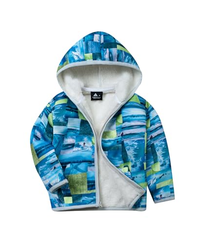 Image of V VALANCH Toddler Fleece Jacket Boys Girls Zip Up Hoodie Sweatshirt | Full Fleece Lining Throughout, Thick Warm, Cartoon, for Casual, School, Outerwear, Winter