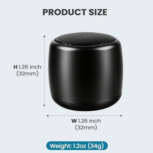 Image of Best Mini Portable Bluetooth Speaker I Smallest Bluetooth Speaker with HD Sound & Bass I Wireless Bluetooth Speakers for Phone /PC /Tablet I Photo Selfie Button Answer Phone Calls I Cute Tiny Speaker