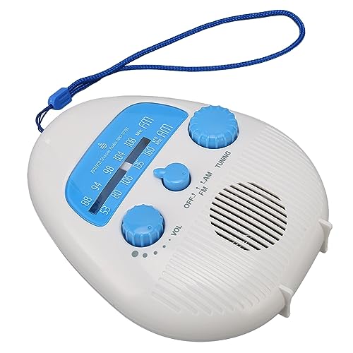 Wasserdichtes Duschradio, Spritzwassergeschütztes AM FM Radio mit Drehknopf, Eingebautem Lautsprecher, Einstellbarer Lautstärke, für den Einsatz Im Badezimmer Im Freien