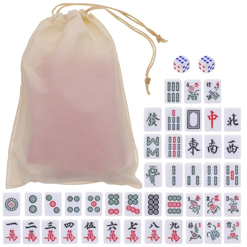 Mini Mahjong portátil con azulejos y caja miniatura 1