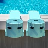 2-Pack Cup Holders for Above Ground Pool | Adjustable Drink Holder for Square Top Pools Only | Seaglass Blue | Must-Have Pool Accessories | Use for Boat, Deck, Balcony | Made in Canada