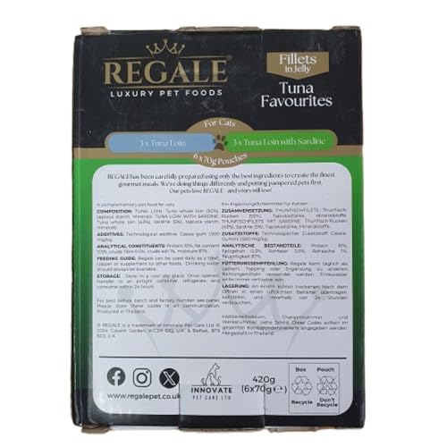 Regale Premium Tuna Fillets in Jelly Cat Food - Natural Ingredients for Optimal Cat Health - Bulk Pack of 12 (2 x 6 Packs) - Ideal for Fussy Eaters - Image 4