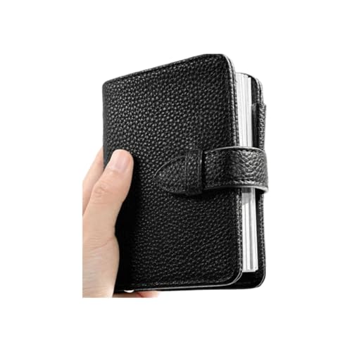 Bianstar システム手帳 ビジネス手帳 ヴィンテージ ソフトレザー PU りブック ダイアリー ダブルリング実用 カード収納 ペンホルダー付 PU 革 日記帳 ポケットメモ帳、ポータブルノート 事務用品 ビジネスオフィス 内ページ 多機能財布型 リン