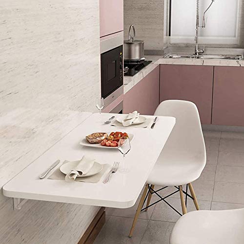 Table Murale Pliante Bureau Pliant de Table à Manger Blanc LUNEZY - 6