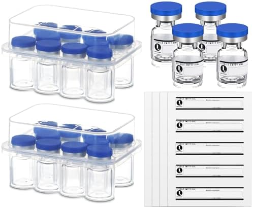 Threlaco 20 Pcs 1ml Sterile Empty Vials Glass Self Healing Port