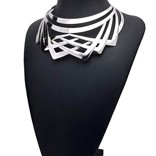 YAZILIND Alloy Choker Simple Statement Short Necklace Choker Collar Bib Fashion Costume Jewelry3