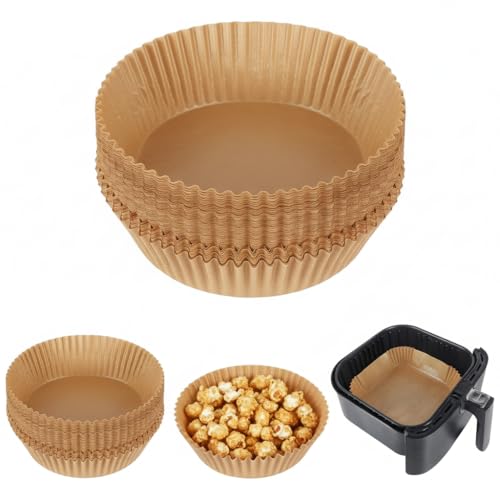 Image of TAGPR 100 PCS Air Fryer Paper Sheets Disposable Oil-Proof Parchment Liners Non-Stick Round Paper for Air Fryer, Baking, Frying, Cooking, Roasting & Microwave Use (Round 8inch | 100pcs)
