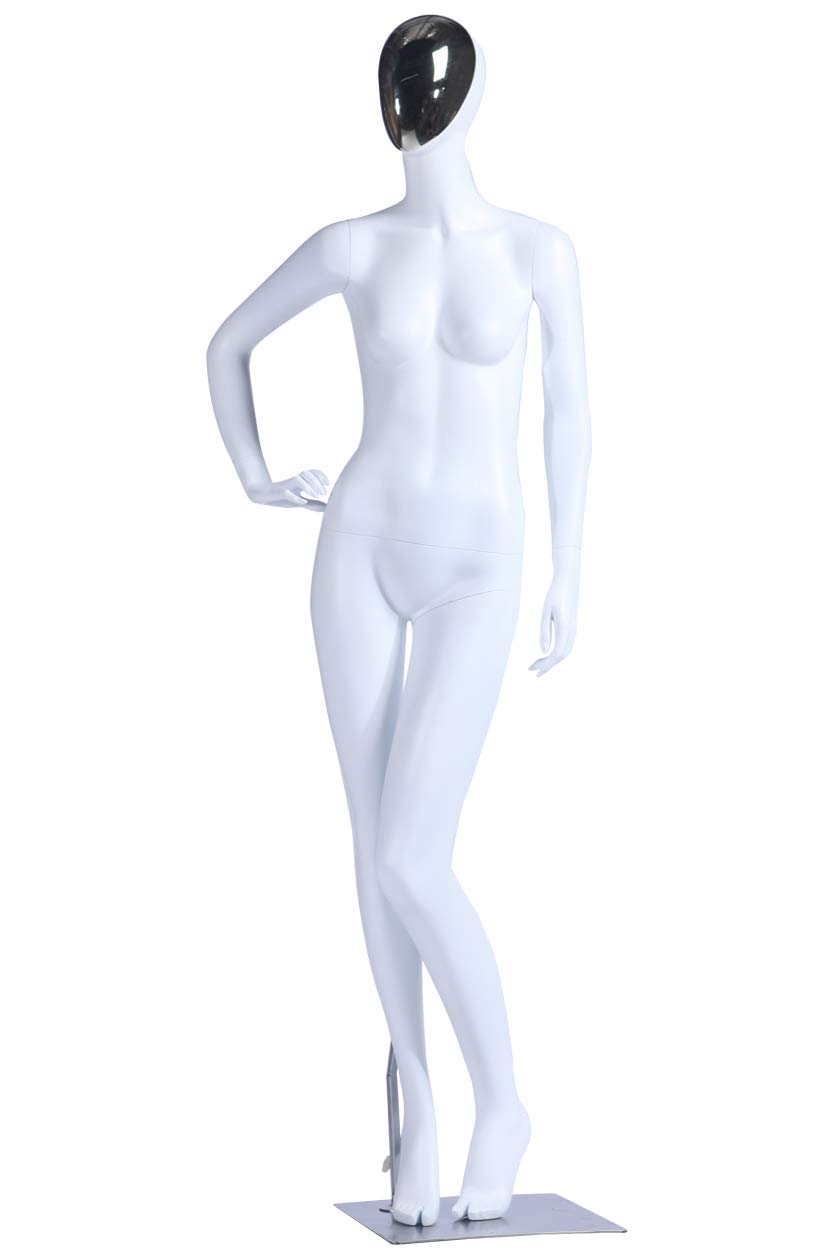 KS-226 Frau schöne abstrakte weiß Matt lackierte Schaufensterpuppe Galvanik Kopf und Hände Neu Männliche Weiblich (KS-226 Frau stehend)