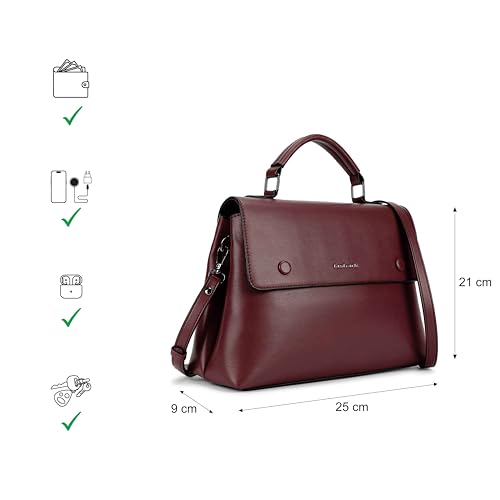 Image of Fastrack Boss Vibe Satchel Bag for Women, Medium Size with Flap Button Lock, Adjustable Sling Belt and Top Handle, Stylish 4.7L Satchel for Everyday Use