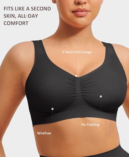 FeelinGirl Bras for Women No Underwire Seamless Smooth Bralette Full Coverage Comfy Everyday Bras with Wide Straps2