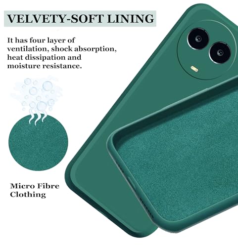 Image of A rtistque Liquid Silicone Back Cover Case for Realme C67 5G / 11 5G / 11X 5G / Narzo 60X 5G Shockproof TPU Soft Flexible with Camera Protection - Green