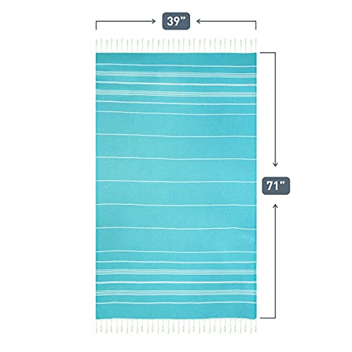 Havluland Set Of 6 Turkish Bath Towels 100% Turkish Cotton Beach Towel Oversized 71X39 Absorbent Turkish Towel Quick-Dry Beach Towels Sandproof Beach Blanket Travel Towels #TOP6