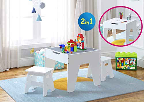 UTEX Kids Construction Play Table with Storage and Built in Plate, Kid's Multi