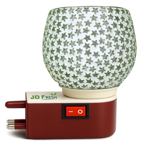 Image of JD FRESH Ceramic Kapoor Dani Lamp /Electric Camphor Diffuser Burner for Pooja /Multipurpose Incense Aroma Dhoop Dani /Night lamp for Temple /Office /Home /Meditation & Mosquito Repellent (JD-1030)