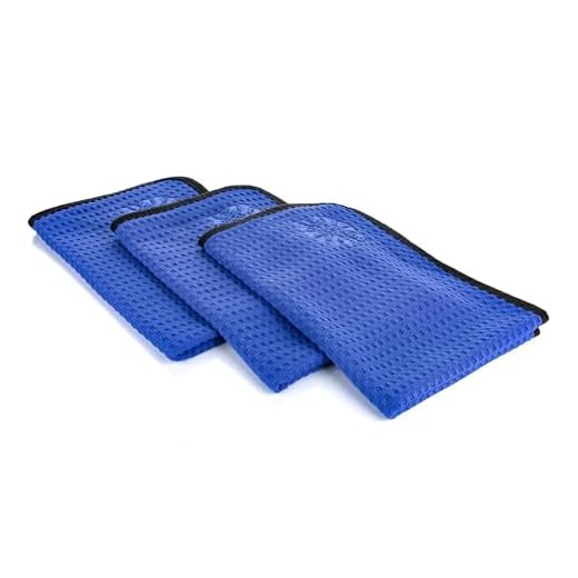 The Rag Company - Dry Me A River - Professional Korean 70/30 Blend, Microfiber Waffle-Weave, Drying & Detailing Towels, Soft Suede Edges, 390gsm, 16in x 24in, Royal Blue (3-Pack)