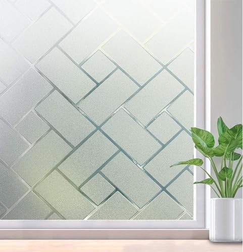 Image of WISDOM Window Glass Frosted Film Sticker for Home /Office Decorative Film 12x60 Rechtangle