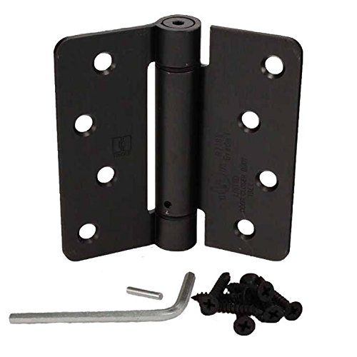 (Pack of 2) Hager Oil-rubbed Bronze 4 X 4 Spring Door Hinges (1/4" Radius Corner)