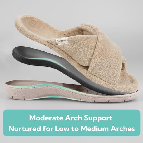 Garonne Women's Open-toe Slippers with Arch Support and Adjustable Strap, Summer House Shoes for Women Indoor/Outdoor4