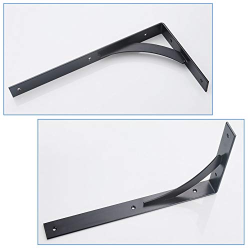 Supports d'étagère suspendue support d'angle en acier noir 400x200 mm