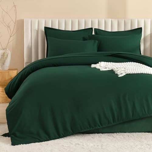 Image of Litanika Super King Plus Comforter Sets Emerald Green - 7 Pieces Bed in a Bag Oversized King Bedding Comforter Sets, Solid Lightweight Bed Set with Comforter, Sheets, Pillowcases & Shams