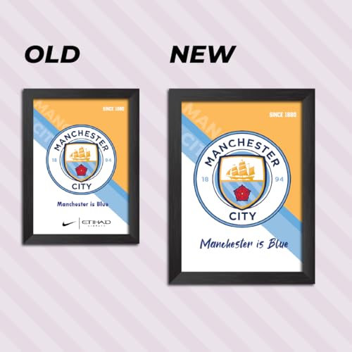Image of TenorArts City Football Club Poster Logo Tagline Laminated Photo Frame Painting with Matt Finish Black Textures(12 inches x 9inches)