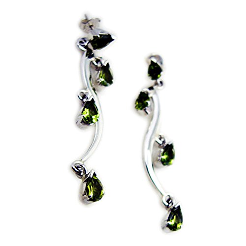 Boucles d'oreilles péridot poire en argent pour illuminer votre style - 3