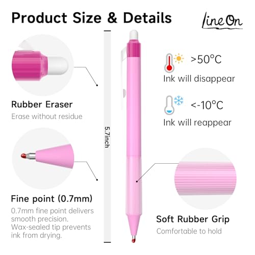 Image of Lineon Erasable Gel Pens, 20 Colors Retractable 0.7mm Fine Point Erasable Pens Clicker for Back to School, Assorted Color Inks, Make Mistakes Disappear for Drawing Writing Planner & Crossword Puzzles