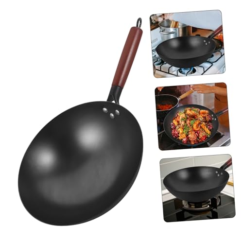 Wok tradicional COLLBATH de hierro antiadherente con mango aislado miniatura 6