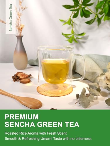 Image of TeeLux Sencha Tea Bags, Premium Sencha Green Tea, Caffeinated, 100 Count