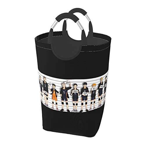Cool Haikyu ハイキュー!!ランドリーバスケット ランドリーかご 大容量50L 洗濯かご 折りたたみ ランドリー収納 収納ボックス 撥水加工 布製 雑貨収納 持ち手付き収納袋