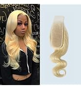 Blonde 2x6 Closure 10 Inch Hd Transparent 10a Middle Part 2x6 Lace Closure Body Wave 100% Unproce...