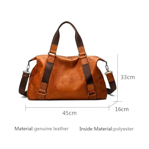 Men's Travel Bag Leather Luggage Bag For Men Vintage Travelling Duffel Durable Weekend Large Men Bags4