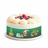 Essbares Tortenband * WEIHNACHTEN * Weihnachtsmann mit Geschenken für die Weihnachtstorte aus Zuckerpapier // Weihnachten Kuchendekoration // Weihnachten Tortendeko