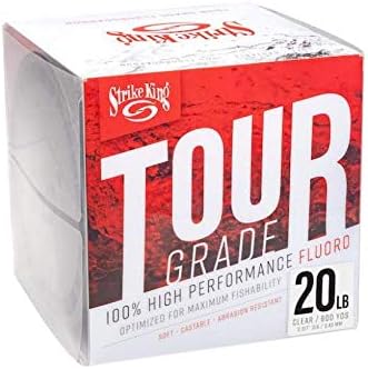 Strike King Tour Grade Fluorocarbon Fishing Line, 600-Yards, 20-Pound, Clear