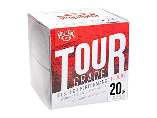 Strike King Tour Grade Fluorocarbon Fishing Line, 600-Yards, 20-Pound, Clear