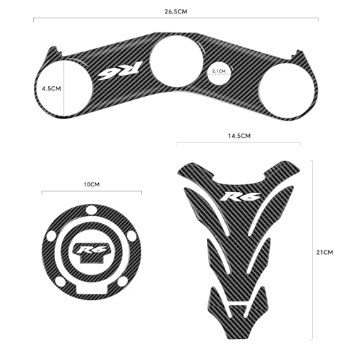 MFGZD MOTORCYCLE ACCESSORIES 3D Motorcycle Tank Pad Gas Tank Protector Compatible with Yamaha YZF-R6 R6 Anti Slip Tank Pad Stickers Gas Oil Fuel Tank Pad Protectors by MFGZD MOTORCYCLE ACCESSORIES - Image 5