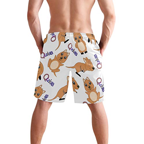 Cute Quokka Animal Mens Swim Trunks Quick Dry Board Shorts Summer Beach Short with Pockets3