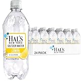 Hal's New York Seltzer Water, Lemon Sparkling Water, 20 Fl Oz Bottles (Pack of 24)