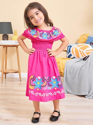 Mexican Dress for Girls Traditional Vestidos Mexicanos Cinco de Mayo Embroidered Dresser Toddler Kids4